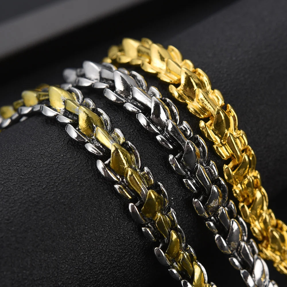 Dragon Head Dragon Scale Bracelet - Stainless Steel