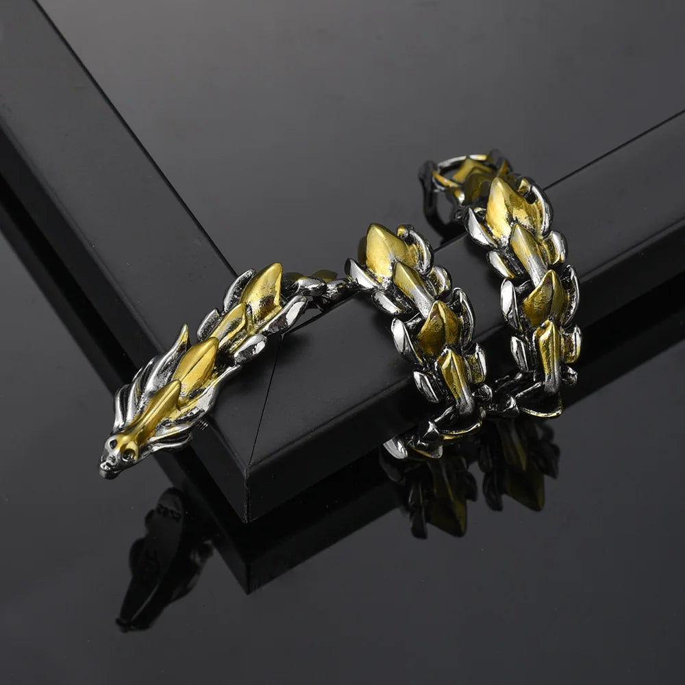 Dragon Head Dragon Scale Bracelet - Stainless Steel
