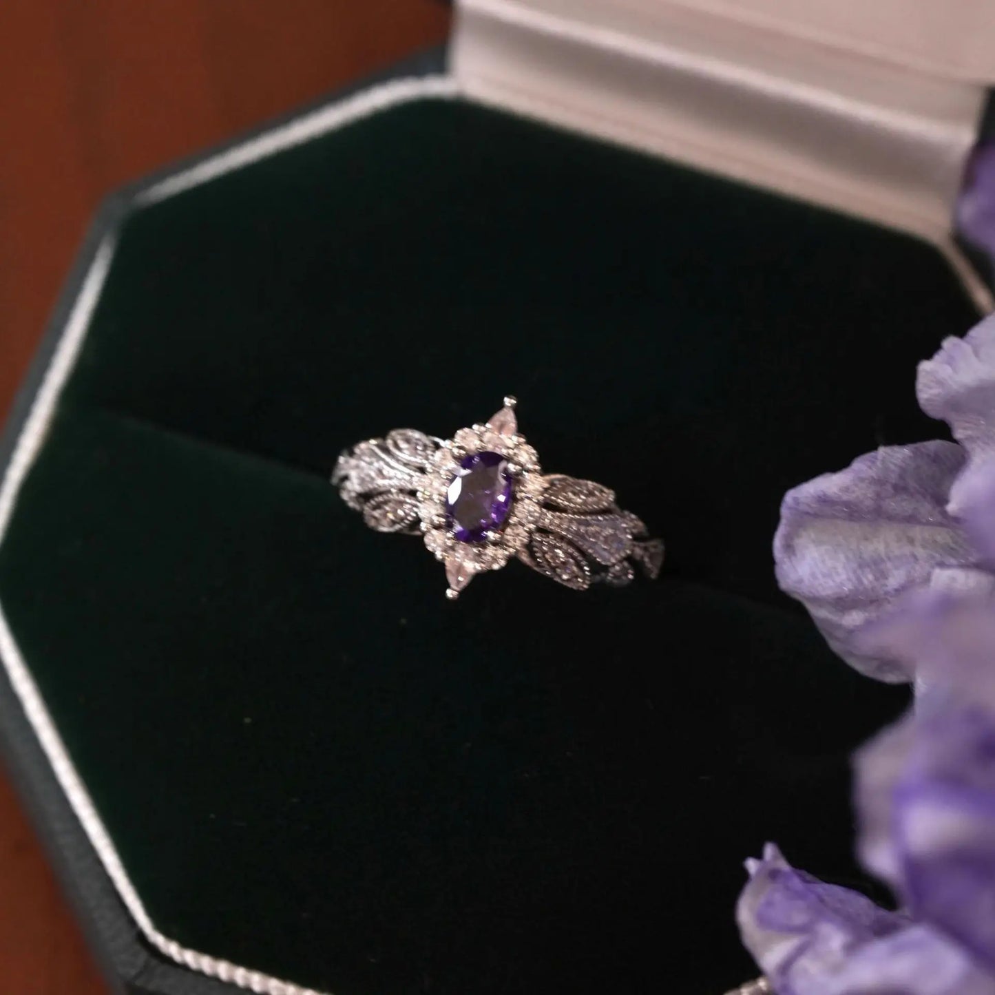 Athena Fairy Wings Purple Diamond Ring