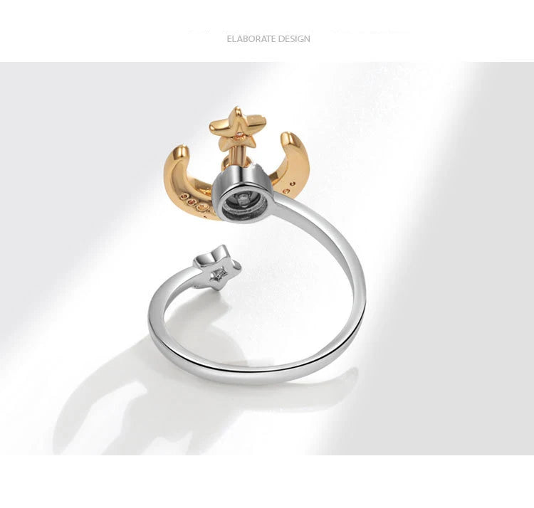 Moon Star Anti Anxiety Rotatable Ring