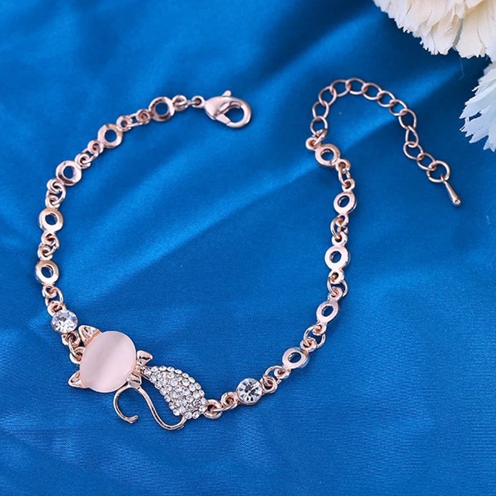 Cat Kitty Adjustable Zircon Bracelet