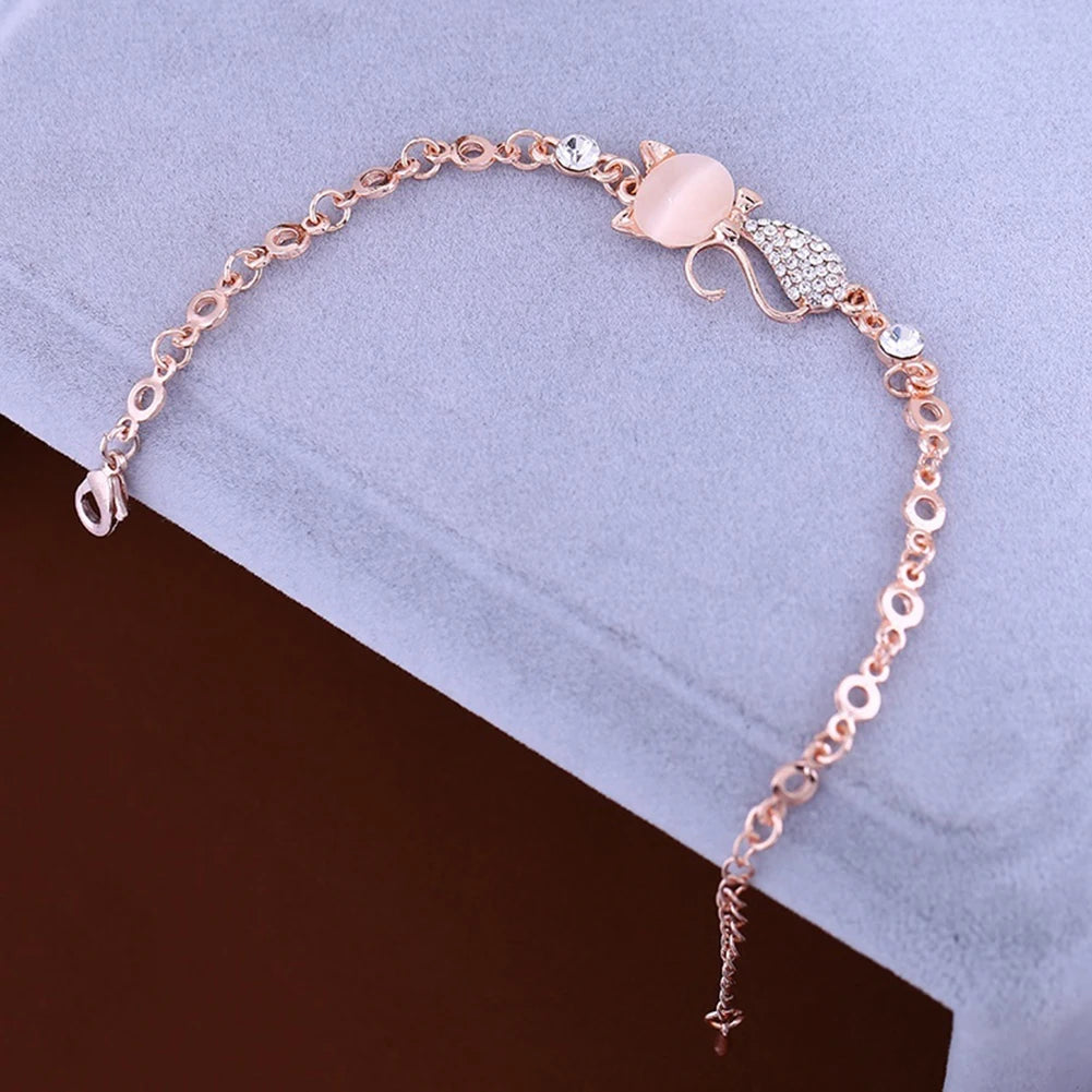Cat Kitty Adjustable Zircon Bracelet