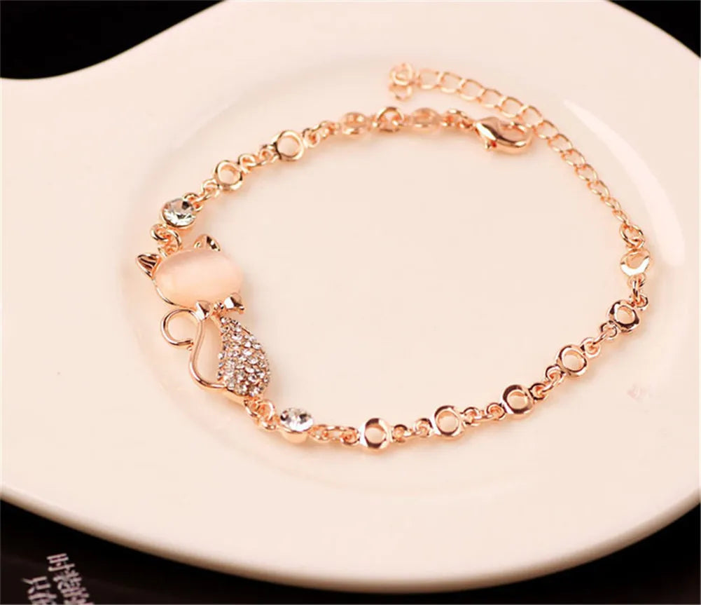 Cat Kitty Adjustable Zircon Bracelet