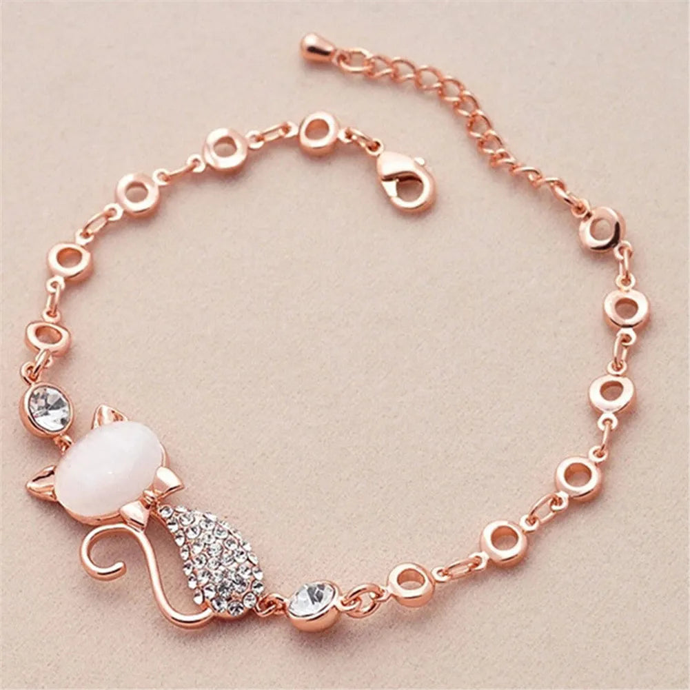 Cat Kitty Adjustable Zircon Bracelet