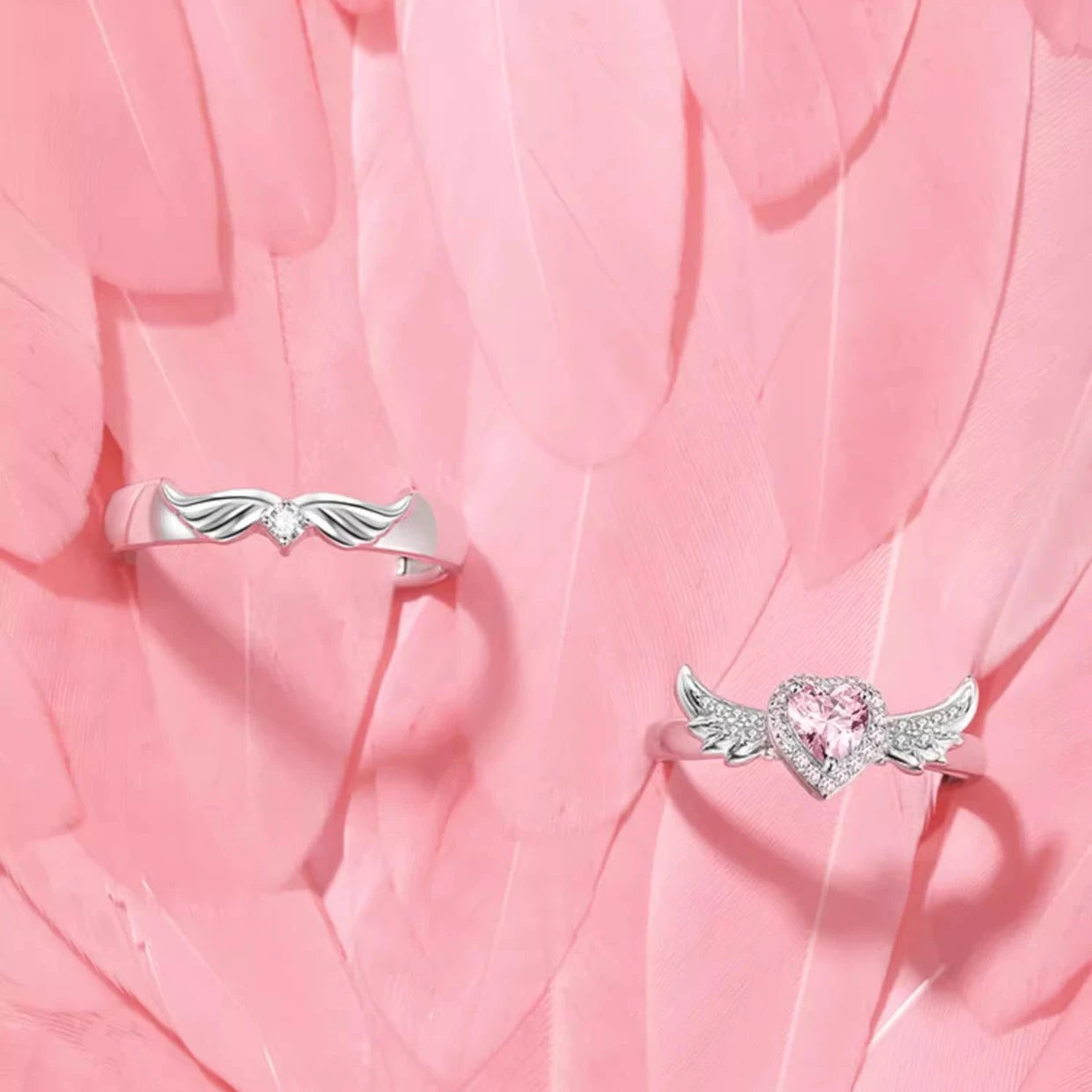 Seraphina Angel Wings Royal Bond Couple Ring