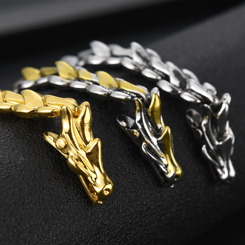 Dragon Head Dragon Scale Bracelet - Stainless Steel