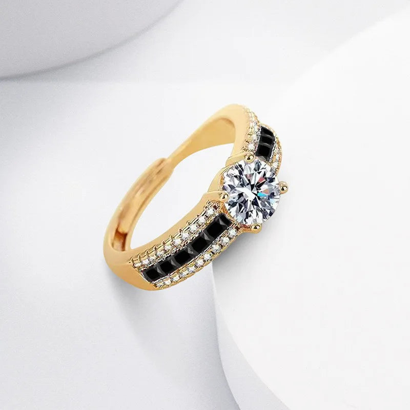 Diamond Ring With Square Zircon