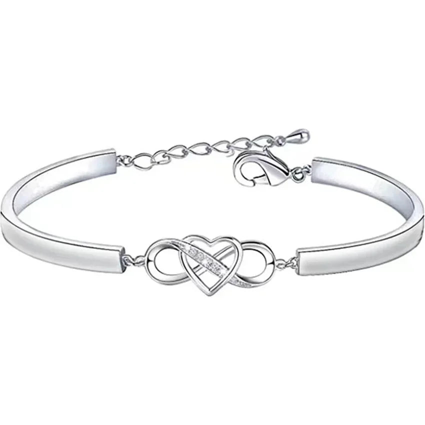 Infinite Love Heart Bow Knot Adjustable Zircon Bracelet