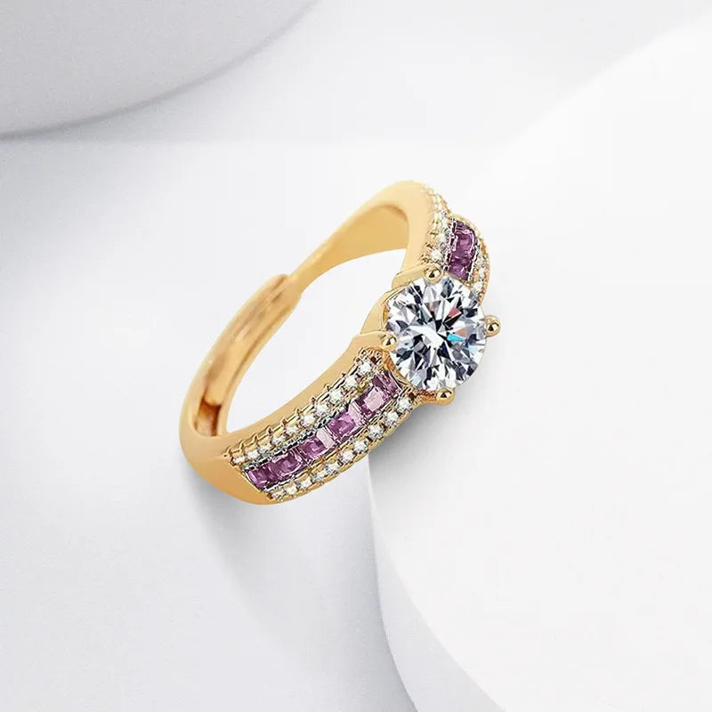 Diamond Ring With Square Zircon