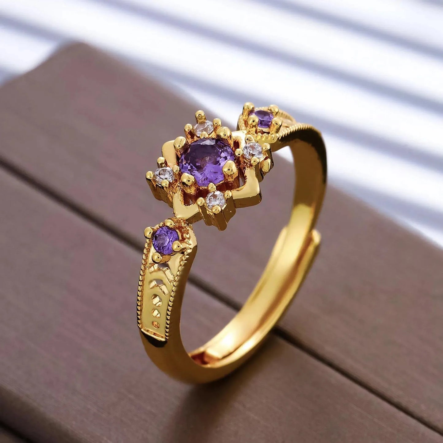 Atlas Star š Purple Square Micro Zircon Diamond Ring