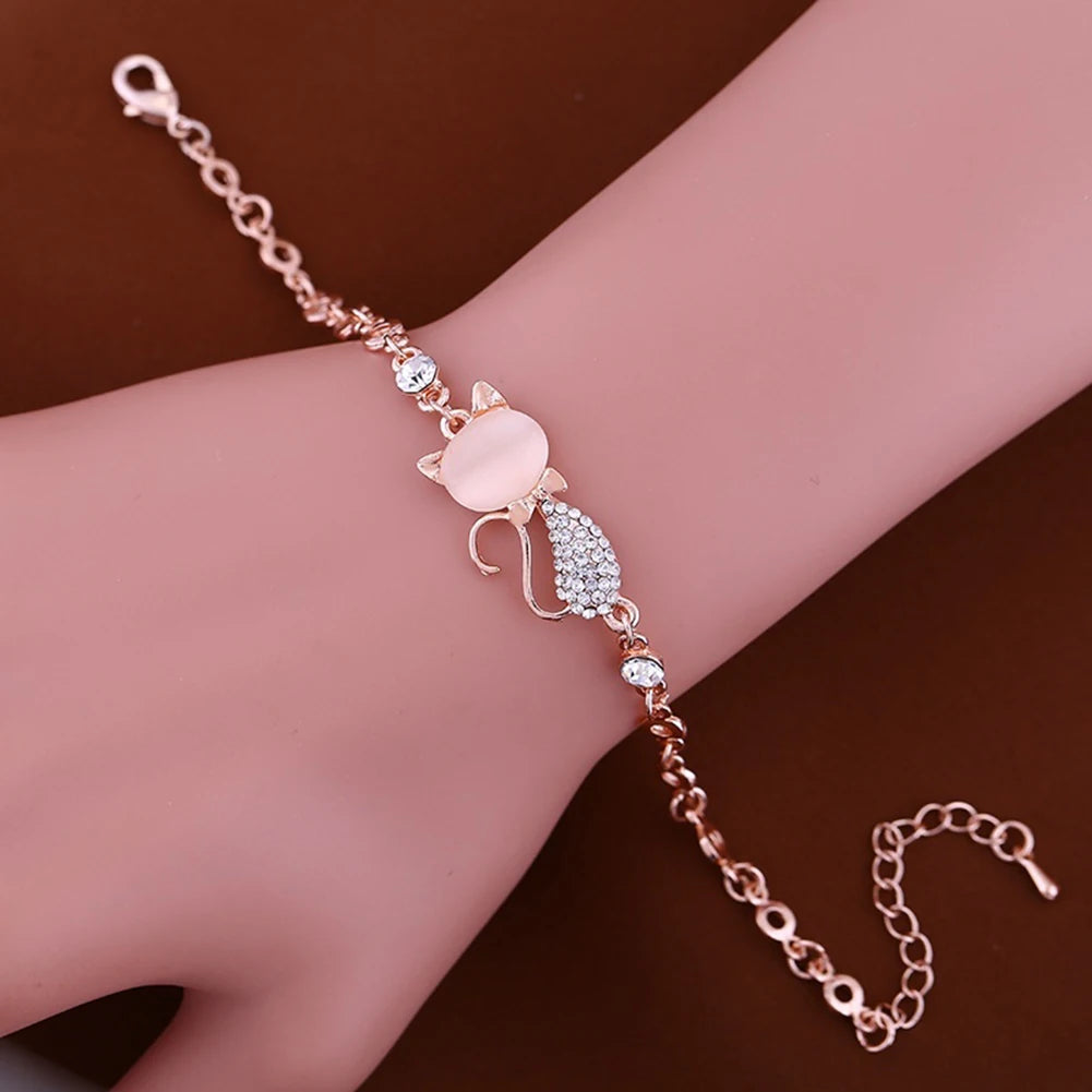 Cat Kitty Adjustable Zircon Bracelet