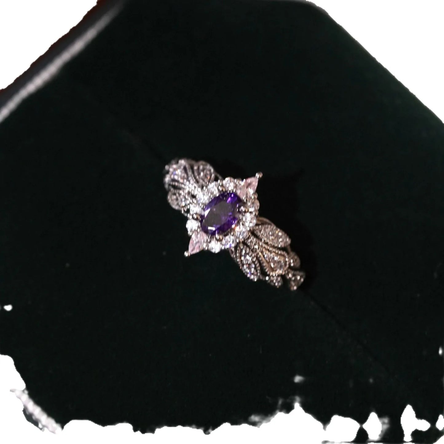 Athena Fairy Wings Purple Diamond Ring