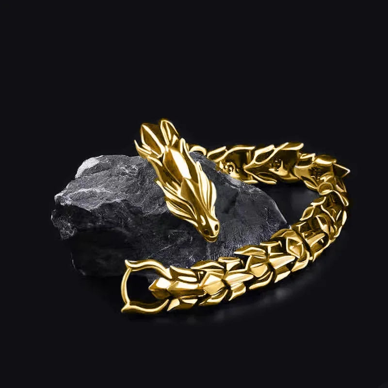 Dragon Head Dragon Scale Bracelet - Stainless Steel