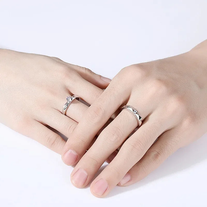 Diamond Engagement Couple Ring Lettering Her King His Queen
