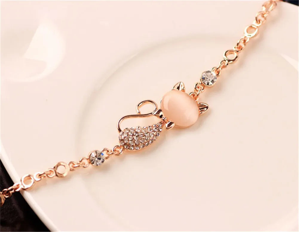 Cat Kitty Adjustable Zircon Bracelet