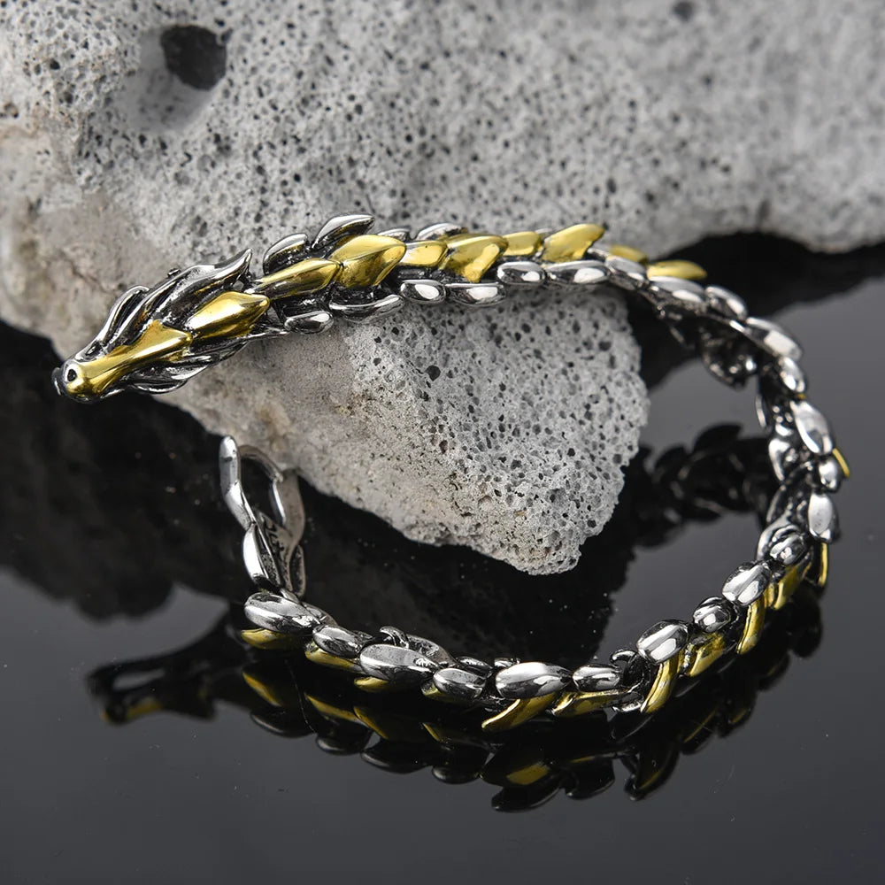 Dragon Head Dragon Scale Bracelet - Stainless Steel