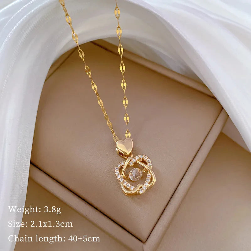 HEXA Heart Zircon Pendant Necklace