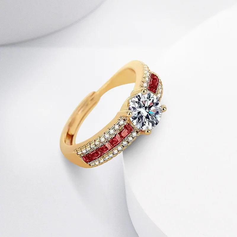 Diamond Ring With Square Zircon