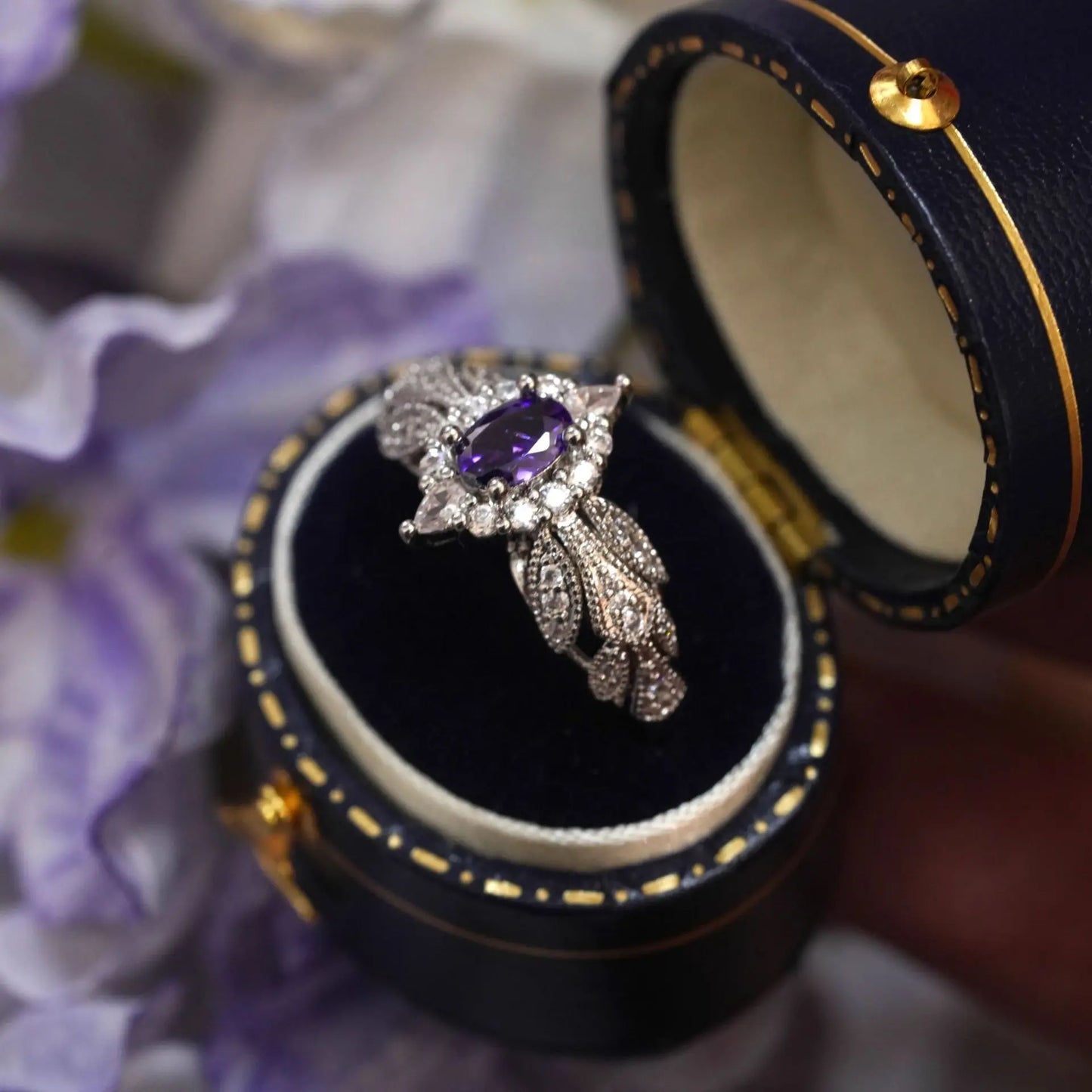 Athena Fairy Wings Purple Diamond Ring