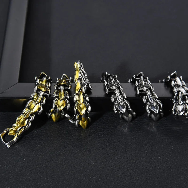 Dragon Head Dragon Scale Bracelet - Stainless Steel