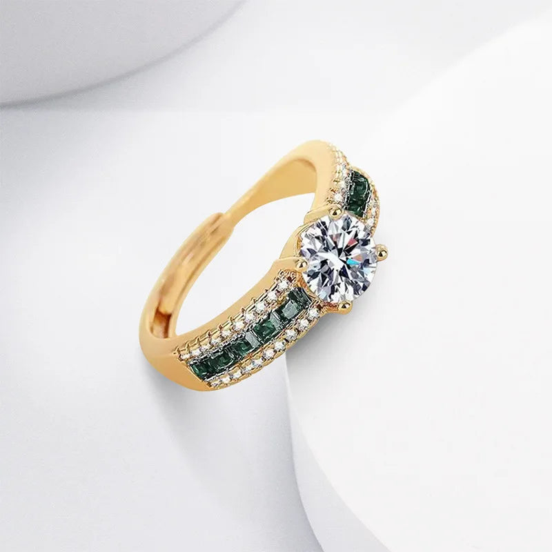 Diamond Ring With Square Zircon