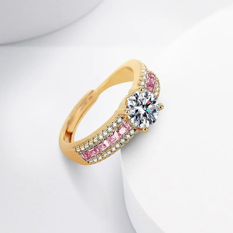 Diamond Ring With Square Zircon