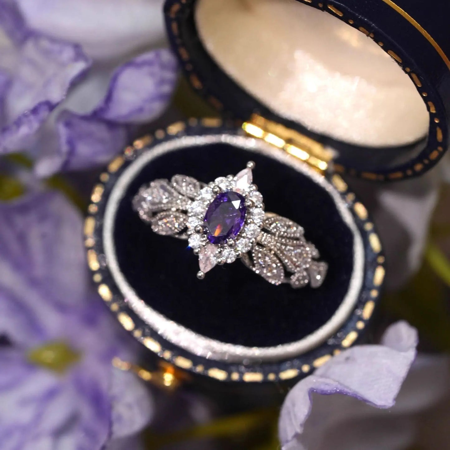 Athena Fairy Wings Purple Diamond Ring
