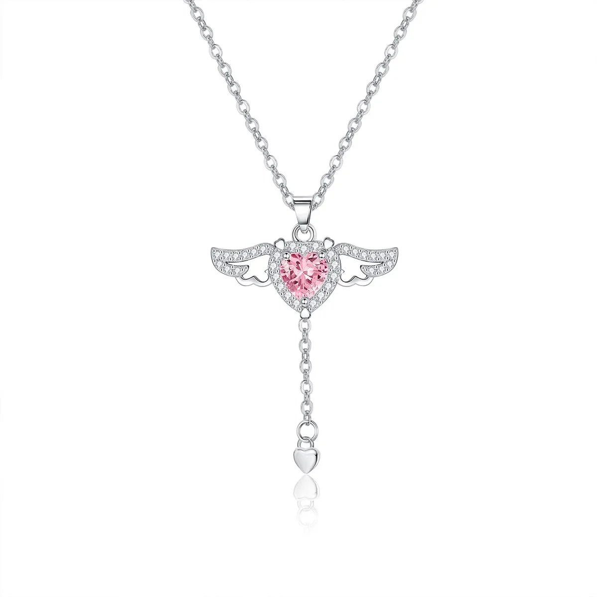 Angelina Angel Wing Zircon Pendant Necklace > Moveable Wings