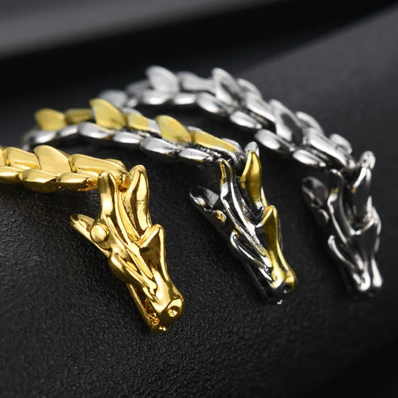 Dragon Head Dragon Scale Bracelet - Stainless Steel