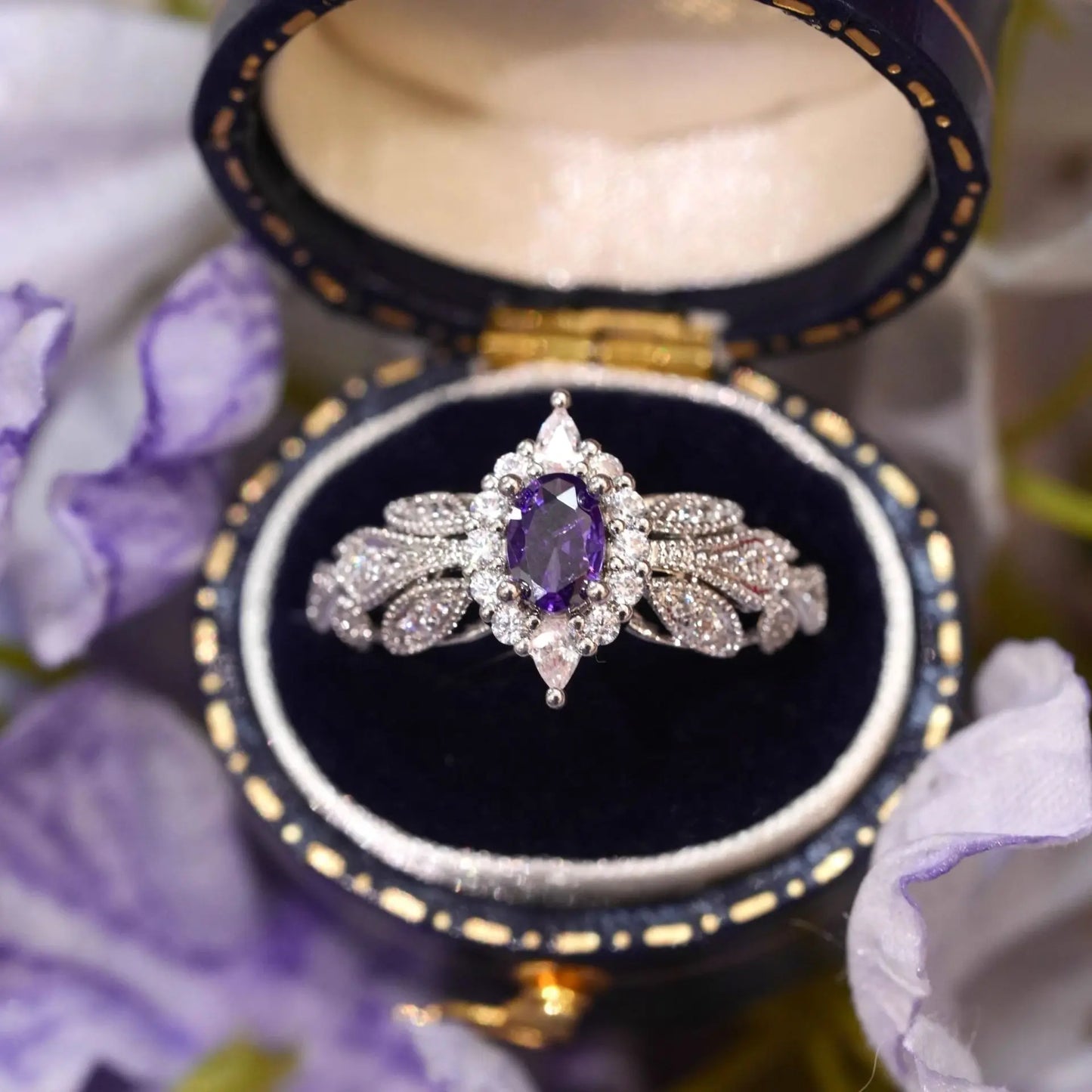 Athena Fairy Wings Purple Diamond Ring