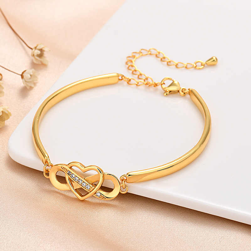 Infinite Love Heart Bow Knot Adjustable Zircon Bracelet