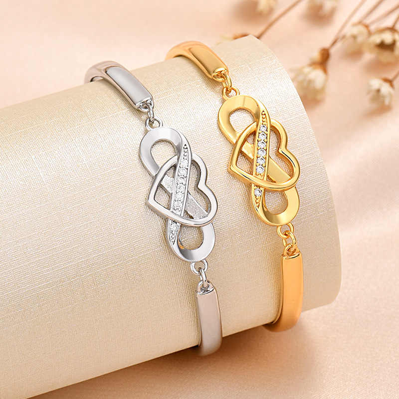 Infinite Love Heart Bow Knot Adjustable Zircon Bracelet