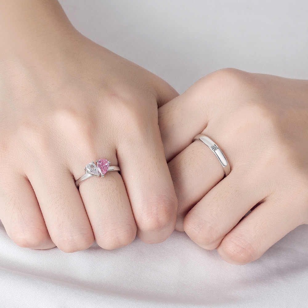 Teardrop Diamond Royal Bond Couple Ring