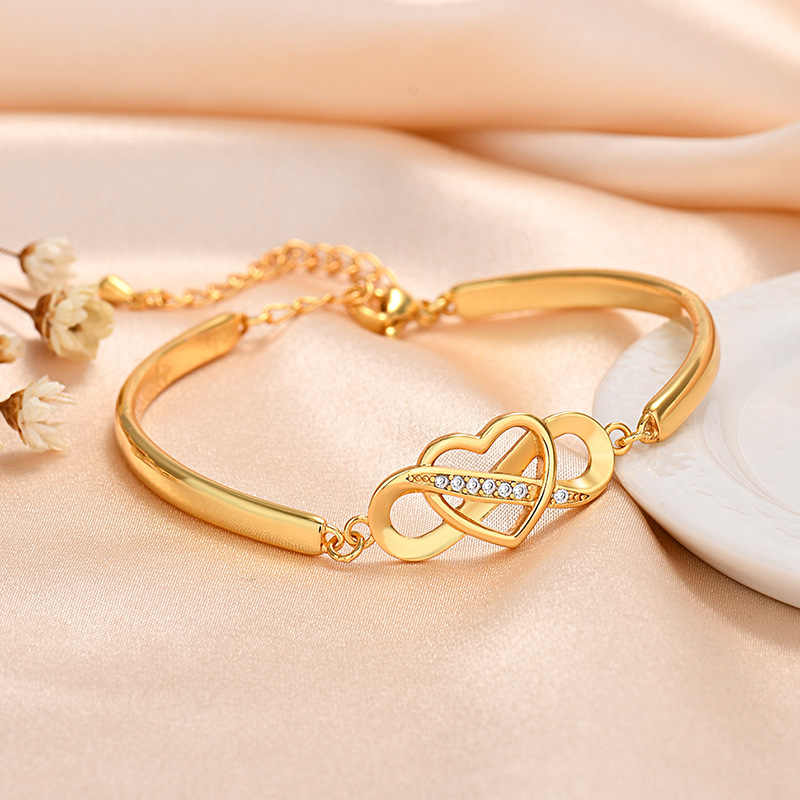 Infinite Love Heart Bow Knot Adjustable Zircon Bracelet
