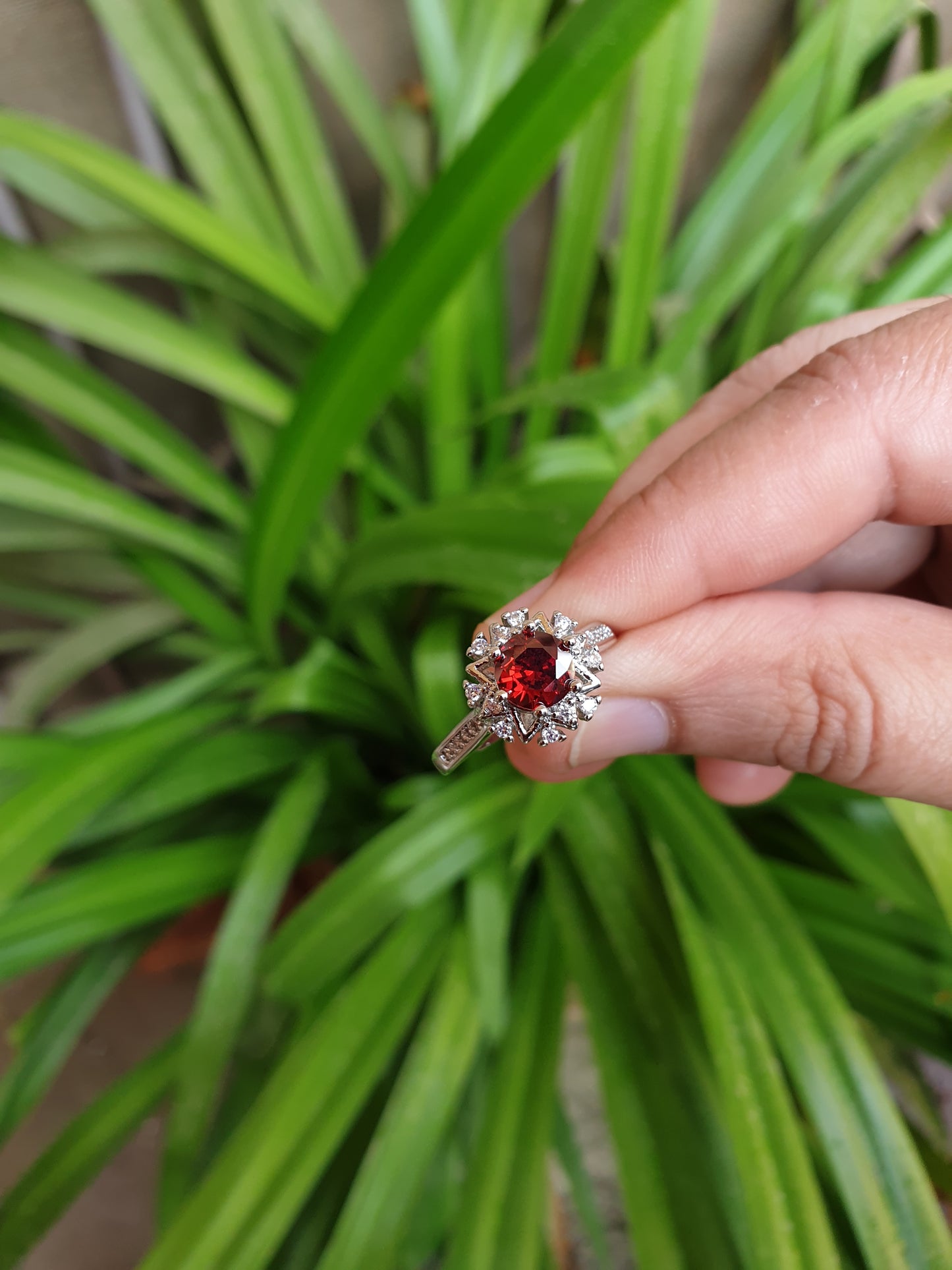 Nova Red  Diamond With Micro Zircon Ring