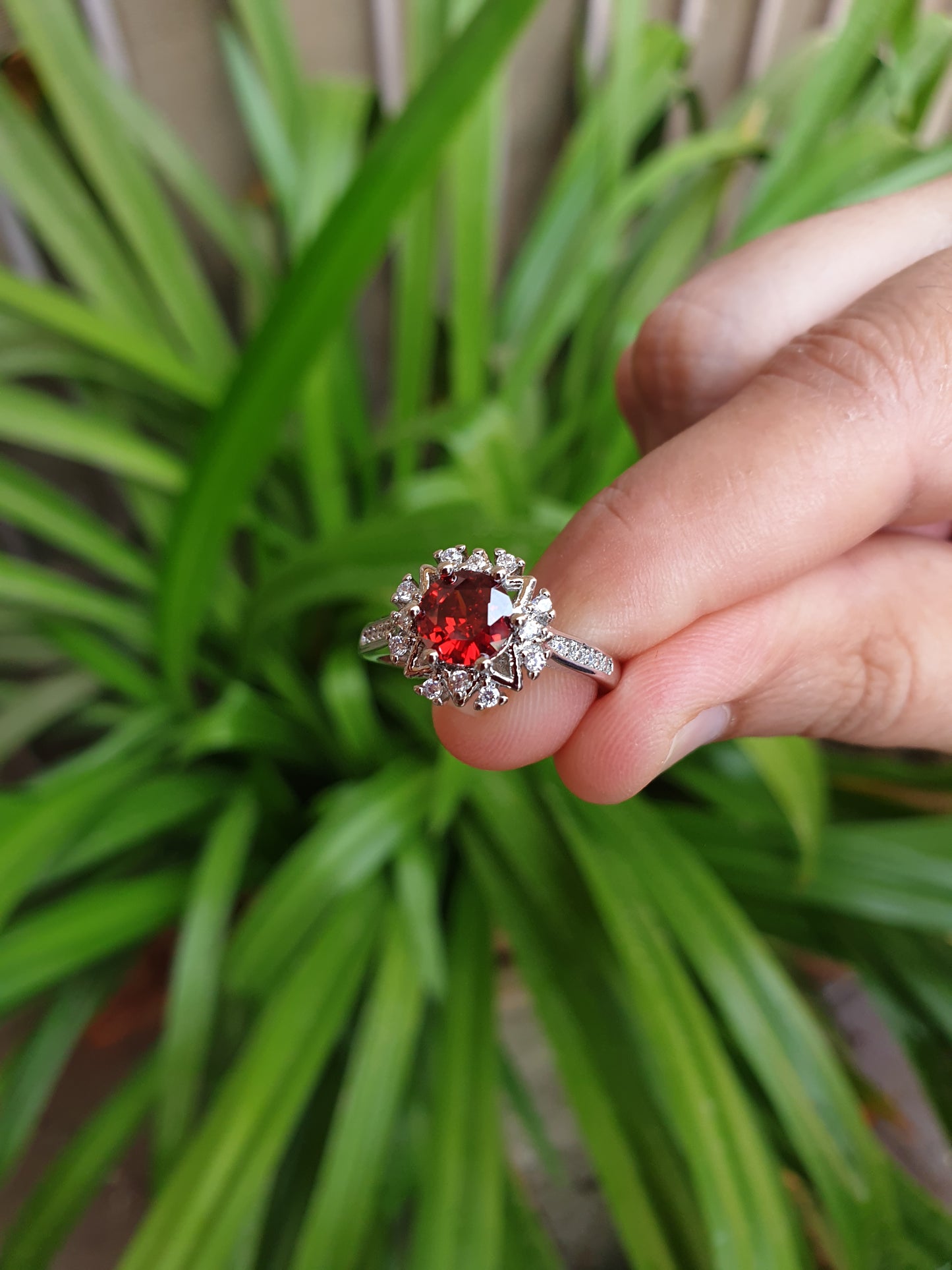 Nova Red  Diamond With Micro Zircon Ring
