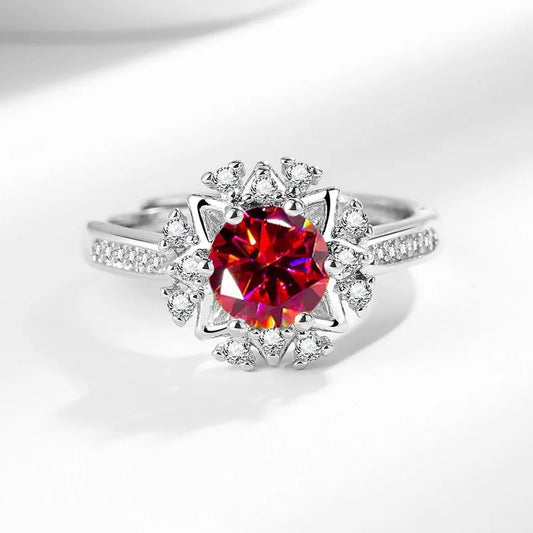 Nova Red  Diamond With Micro Zircon Ring