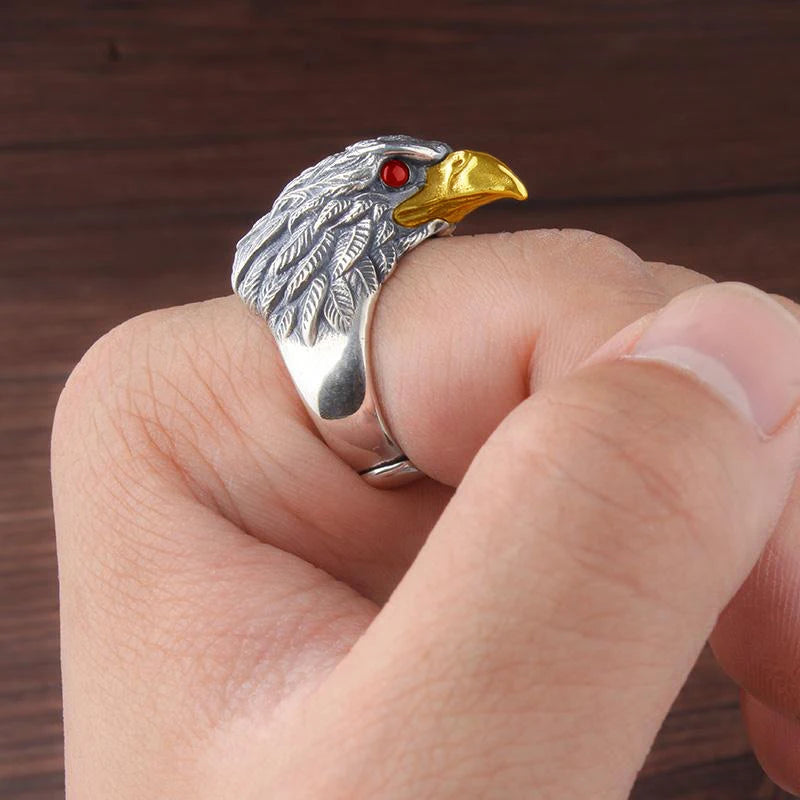 Eagle Face Adjustable Gothic Style Ring