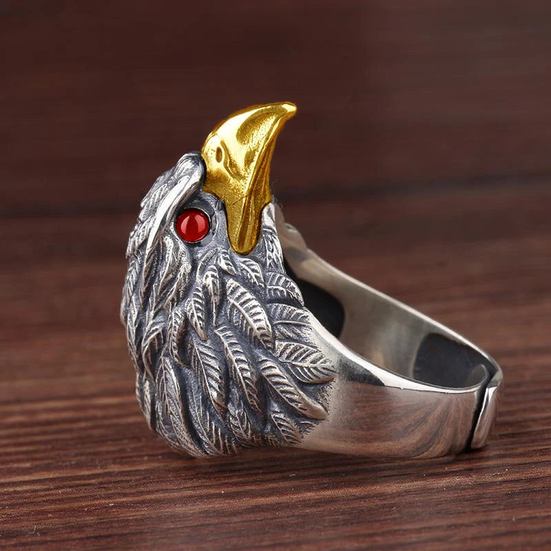 Eagle Face Adjustable Gothic Style Ring