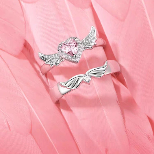 Seraphina Angel Wings Royal Bond Couple Ring