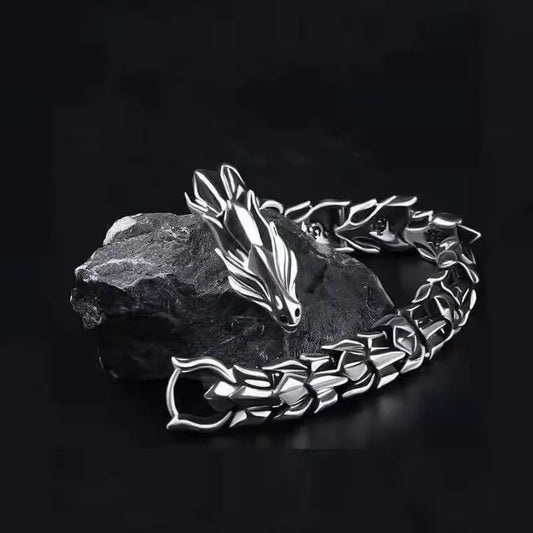 Dragon Head Dragon Scale Bracelet - Stainless Steel