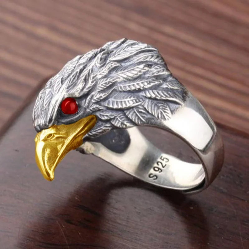 Eagle Face Adjustable Gothic Style Ring