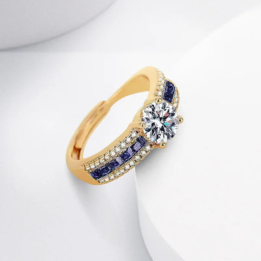 Diamond Ring With Square Zircon