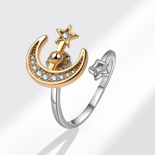 Moon Star Anti Anxiety Rotatable  Ring
