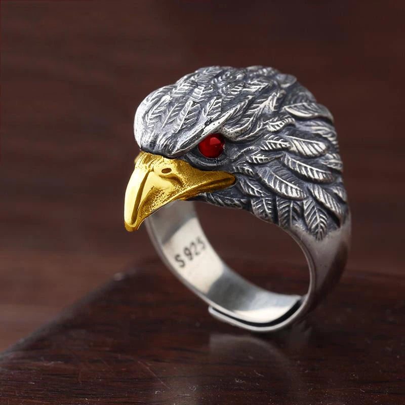 Eagle Face Adjustable Gothic Style Ring