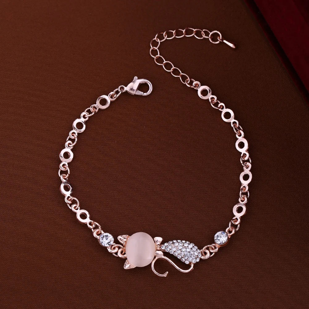 Cat Kitty  Adjustable Zircon Bracelet