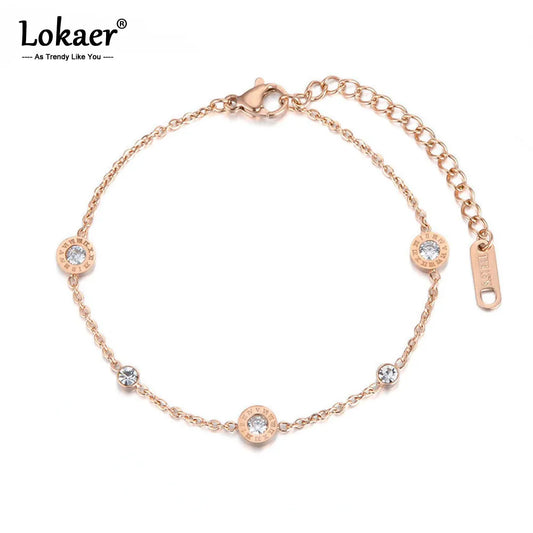 Roman Numerals  Adjustable Zircon Bracelet