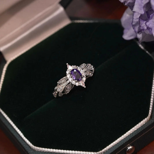 Athena Fairy Wings Purple Diamond  Ring