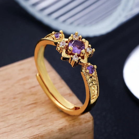 Atlas Star 🌟 Purple Square Micro Zircon Diamond Ring
