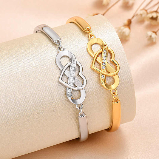 Infinite Love Heart Bow Knot  Adjustable Zircon Bracelet
